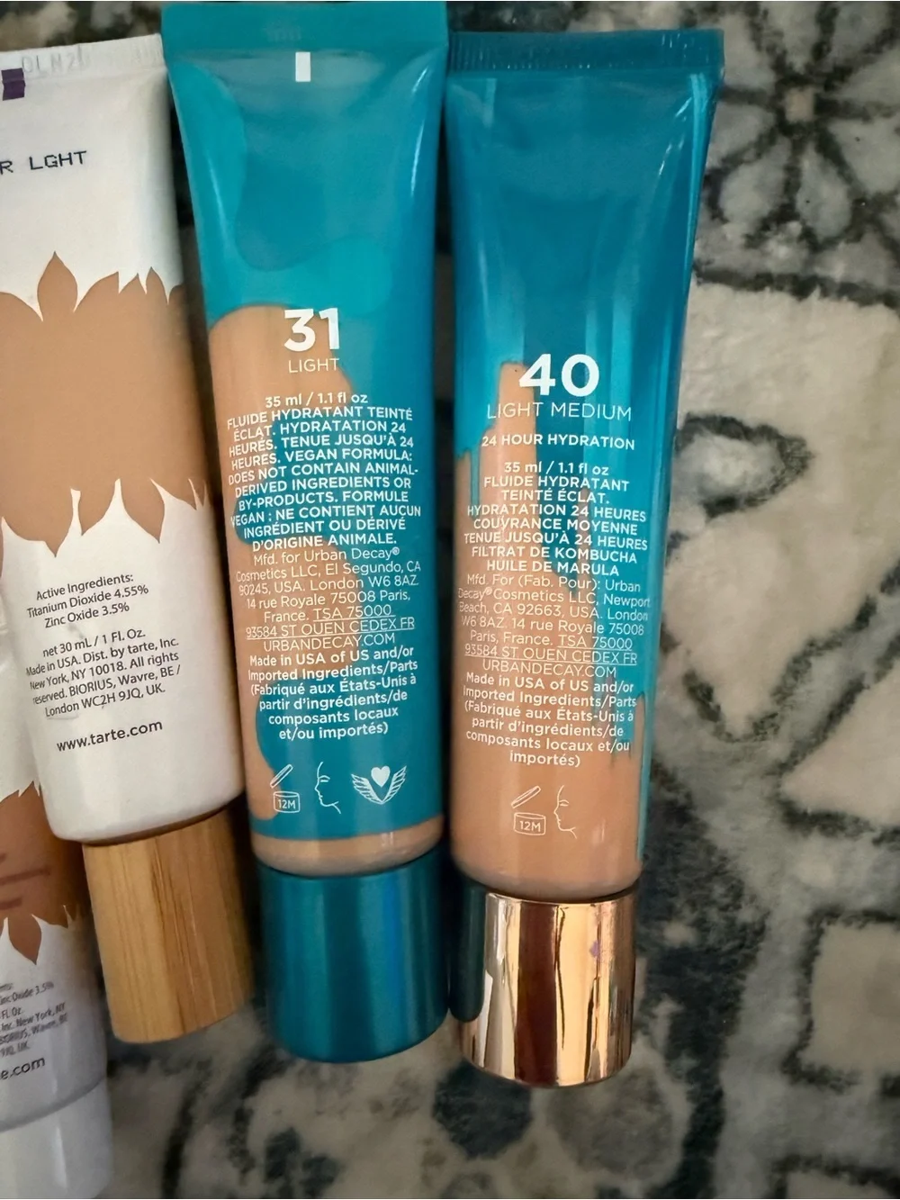 tarte Hydrating Primer & Tint Bundle in White, Purple, Gold and Teal all new